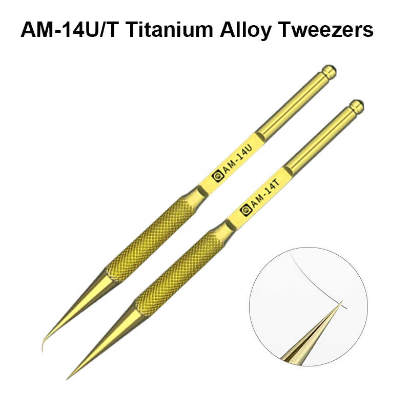 AMAOE 14T 14U Universal Titanium Alloy Tweezers with High Hardness Mobile Phone Maintenance Oxidation Resistance Light Forceps