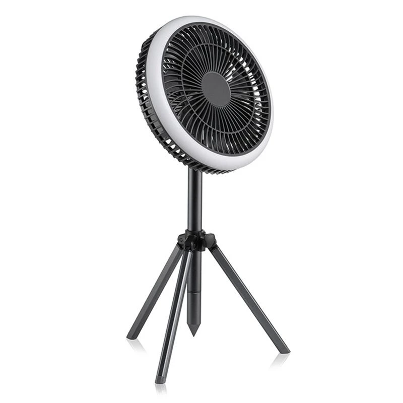 ABVI-Multifunction Camping Fan Outdoor Camping Ceiling Fan Desk Tripod Stand Air Cooling Fan USB Chargeable With Night Light
