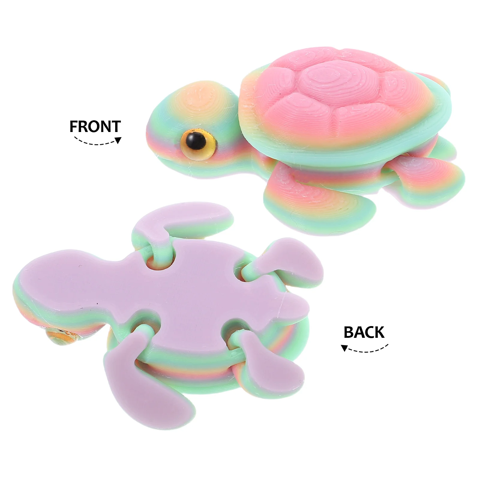 3Pcs Glow in The Dark Turtle Statue 3D Printed Movable Aquarium Decoration Mini Turtle Ocean Ornament Plastic Turtles