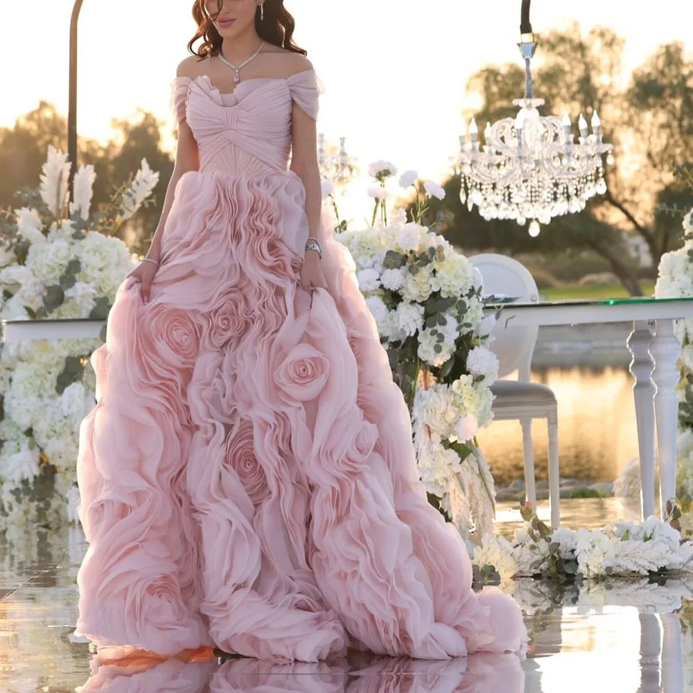 

Бальное платье с розами по индивидуальному заказу, вечернее платье с оборками, драпированное платье для помолвки, многослойные платья на день рождения