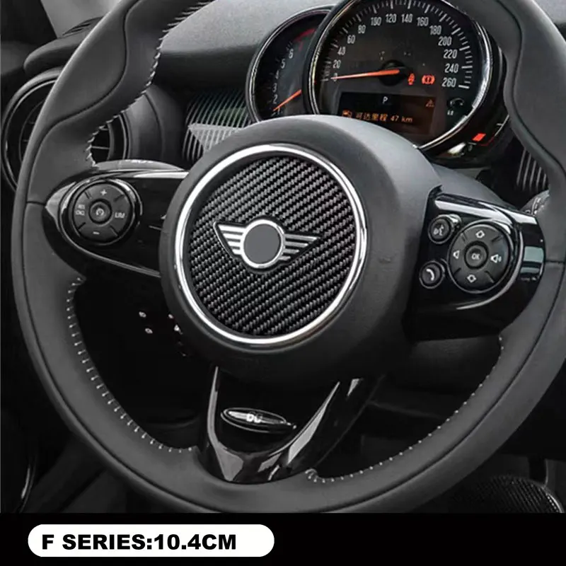 Car Accessories For BMW Mini JWC Cooper F54 F53 F55 F56 R60 R57 R58 R55 R56 Steering Wheel Carbon Fiber Sticker Decor Decal