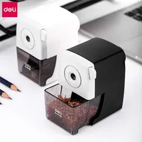 Deli High Capacity Rotary Pencil Sharpener Black White Standard Pencil Sharpening Tool Quality Pencil Sharpener School Supplies