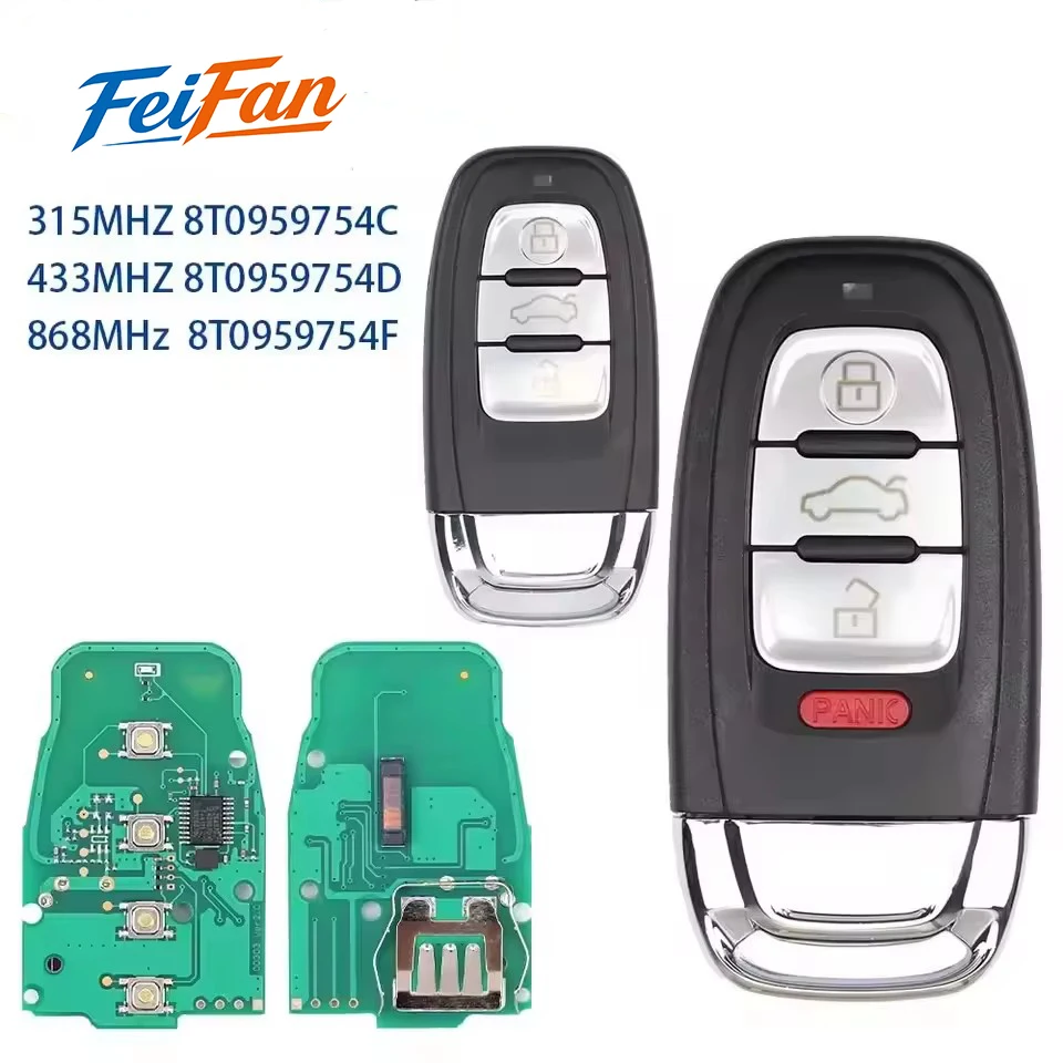 

FeiFan Smart Remote Key Semi Keyless 3/4BTN 315MHz/433MHZ/868MHZ 8T0 959 754C for For Audi Q5 A4L A5 A6 A7 A8 RS4 RS5 S4 S5