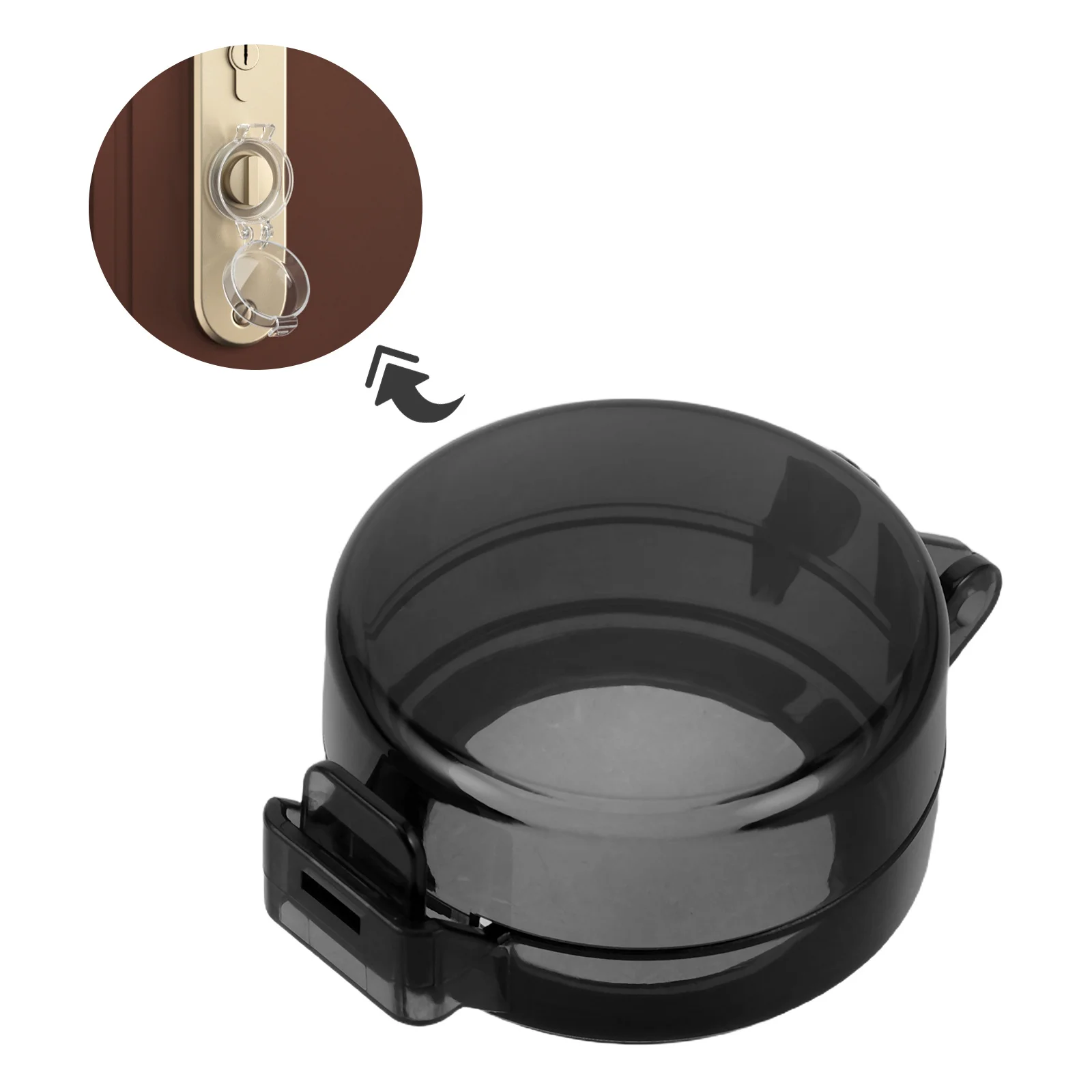 4 szt. Osłona na klamkę bezpieczeństwa, czarna, przezroczysta, ochronna na klamkę do zamka elektronicznego, bezkluczykowego, cyfrowego zamka zatrzaskowego