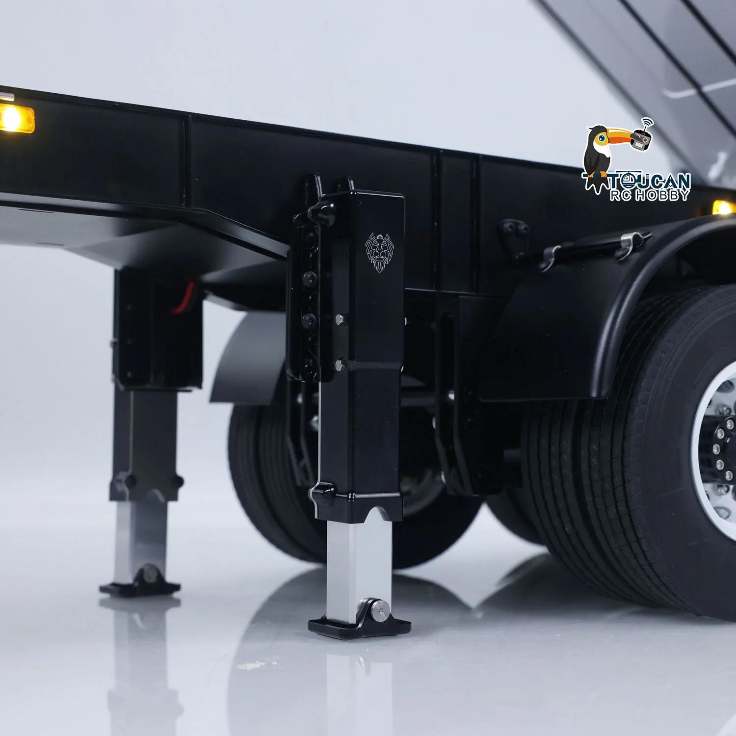 

1/14 LESU RC Metal Hydraulic Dump Trailer Model for Toys DIY Controlled Tractor Truck Lorry Car Model Pump Electric Support Legs