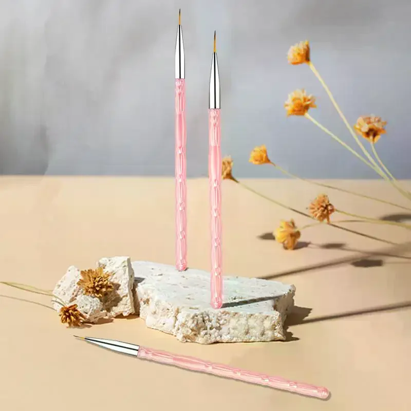 3本セット UVジェルポリッシュ ネイルアートブラシ ネイルアートライナーブラシ 細部描画用 ファインライナーブラシ ネイルデザインツール