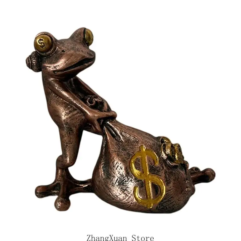 Lucky Frogs Money Bag Resin Statue Home Decors Reichtum Symbol Handcrafted Ornament 3XUF – Detail 5