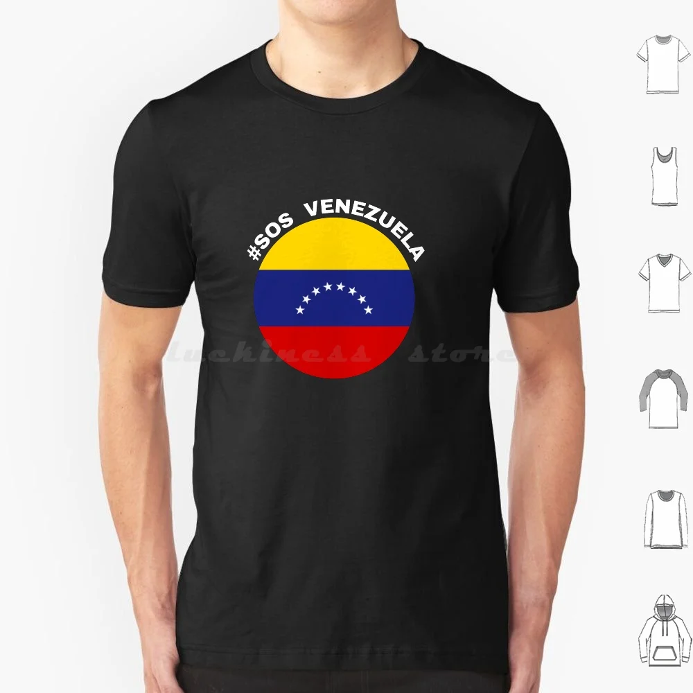 Sos Venezuela Flag T Shirt 6xl Cotton Cool Tee Venezuela Sos Free Venezuela