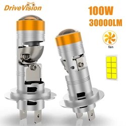 DriveVision H7 H18 Led Lens 1:1 Led Projector 9005 9006 9012 H11 H4 Car Headlight Bulbs Mini Lens Projector Lens Turbo Led 12V