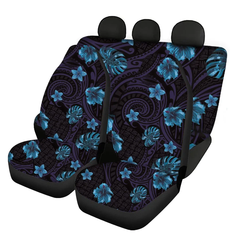 Automobile Seat Protector Samoan Polynesian Plumeria Print Comfort Front and Rear Anti-Slip New Car Seat Cushion