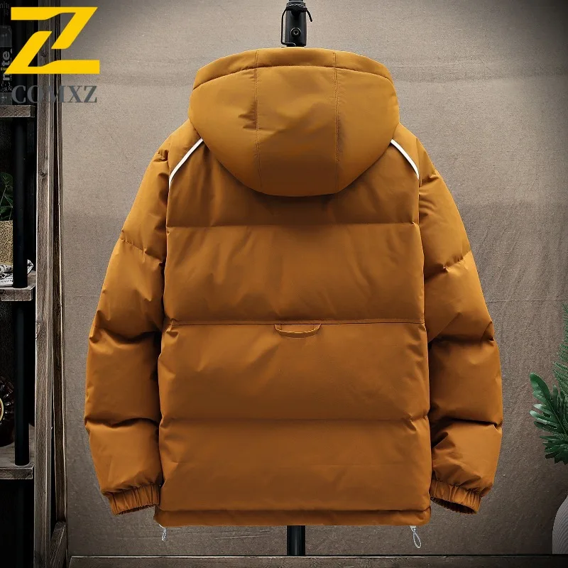 COMXZ Classic Down Jacket Men New Premium Hooded Outdoor Travel Thickened Warm Down Coat Street Lightweight Autumn Winter Coat