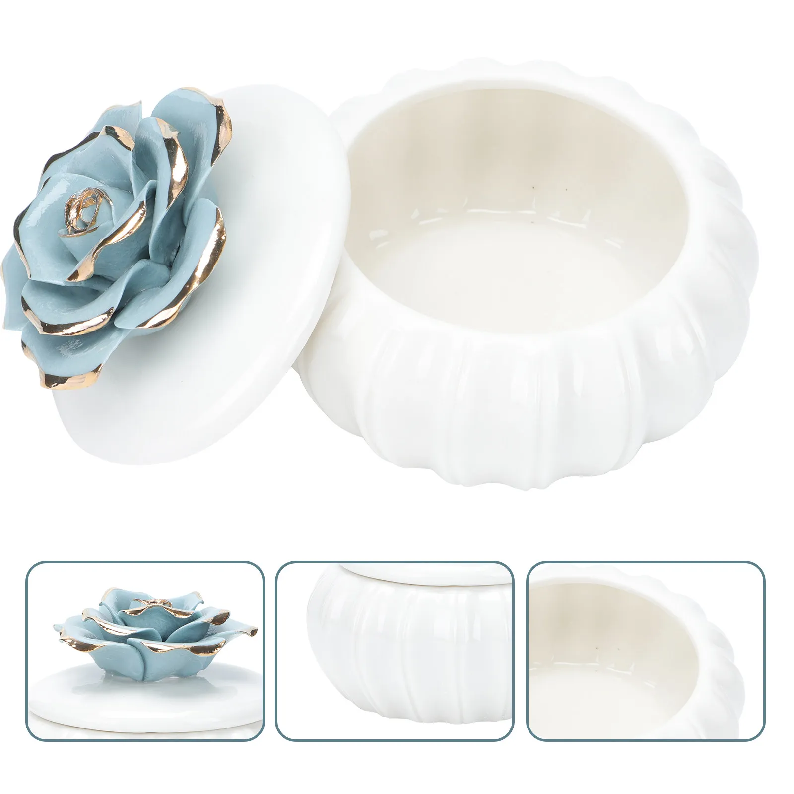 

Керамическая шкатулка для украшений с узором из роз, 1 шт., в скандинавском стиле, герметичная банка с крышкой, ручная работа, контейнер для хранения, подарок, декоративный элемент