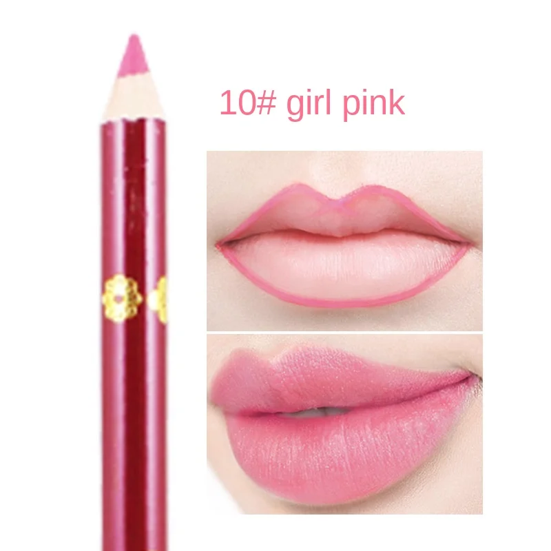 12 Colors Cosmetic Lipstick Pen Matte Long Lasting Pigments Waterproof Lady Charming Lip Liner Contour Makeup Lipstick Tool