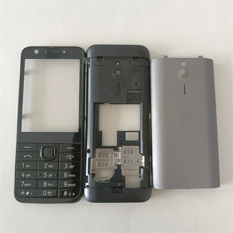 Full Complete Mobile Phone Housing Cover Case +English Keypad Replacement For Nokia 230 230ds RM-1172 RM-1126