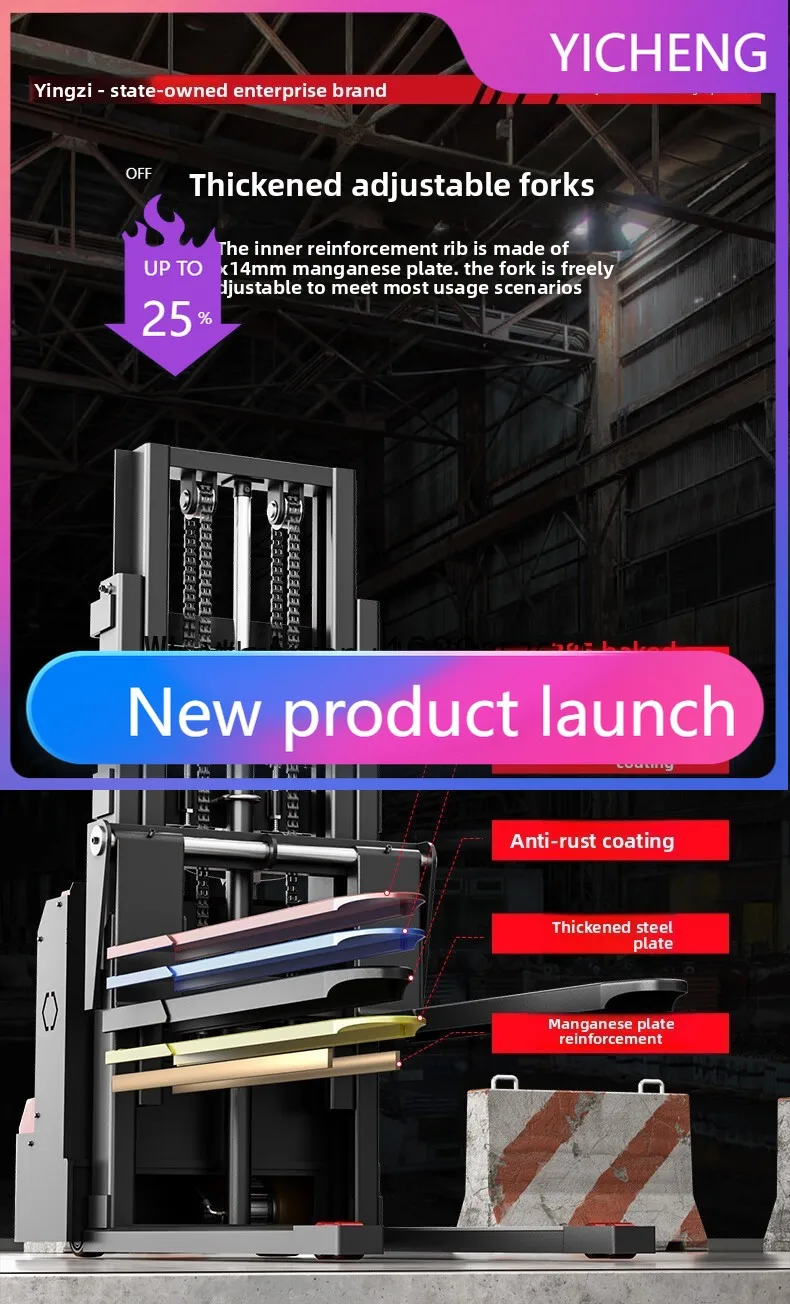 

LYY Electric Forklift Hydraulic Lift Pallet Truck 1.5 Ton 2 Ton Warehouse Logistics Industrial Handling and Unloading
