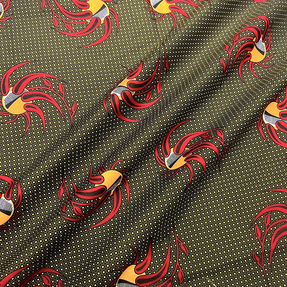 6ヤードのアンカラワックス生地、2025年高品質アフリカワックスプリント生地、アフリカ産本物のワックス保証