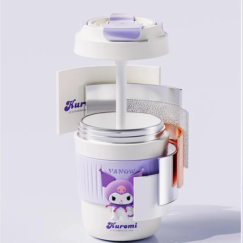 Sanrio licensed Kuromi/My Melody anime ceramic/stainless steel insulated coffee cup 2025 girl birthday gift.