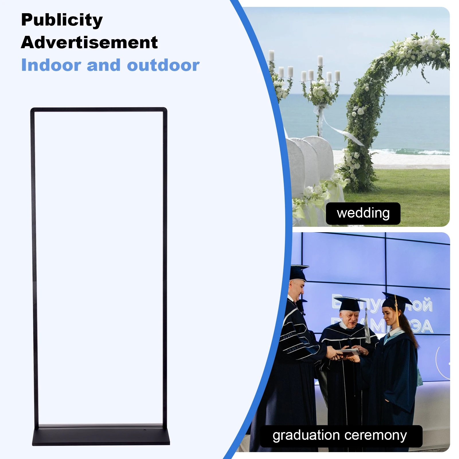 

Heavy Duty Double-Sided Poster Sign Stand, Large Metal Banner Holder – Portable Floor Display Stand for Store, Mall, Supermarket Trade Show