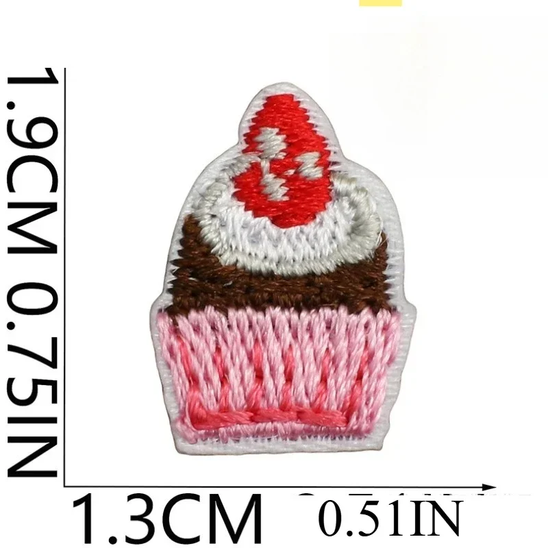 Cake Candy Patches Small Size Embroidered Cloth Sticker Korean Handmade DIY Puppy Dog Mini Cute Car Flower Embroidery Label
