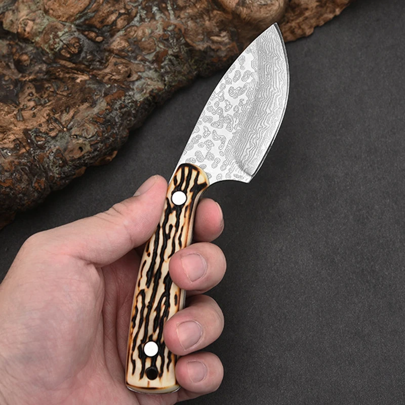 Damascus Pattern Kitchen Meat Cleaver Boning Knife Chef Peeling Fishing  Barbecue Knife Raw Fish Cutter Butcher Knife