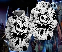 Spring and Autumn New 3D Printing TNBC Jack Skellington Unisex Couple Hoodie Children's Street Leisure Sports Large Pullover