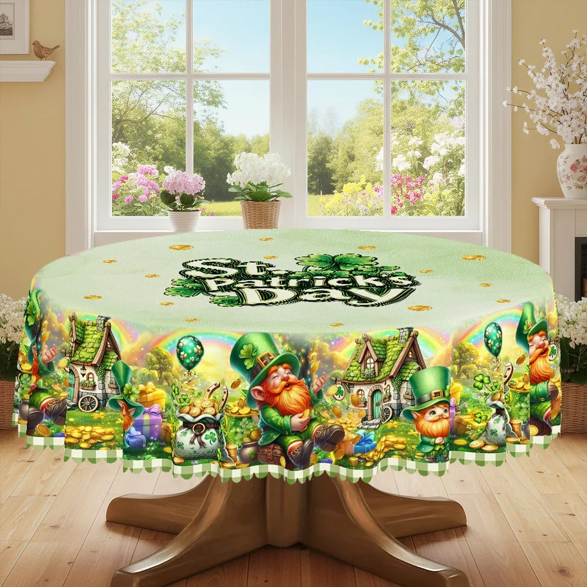 1 piece, Saint Patrick's Day themed party tablecloth, spring and summer clover mini goblin clover print design yzb