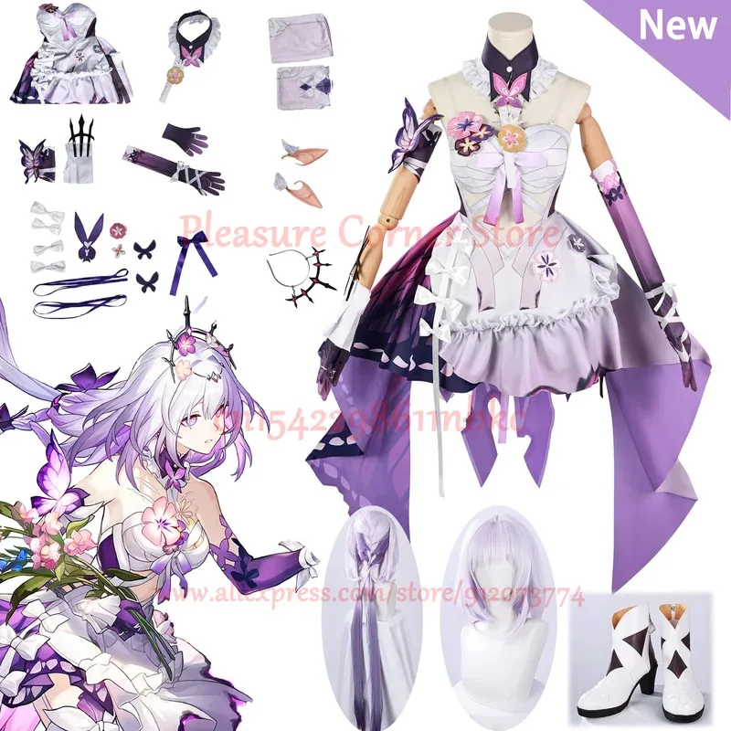 

NewIN STOCK 2025 Game Honkai Star Rail Costume Full Set Uniform Outfis Castorice Cosplay Wig Sho1;s'6,y;9'b,5;
