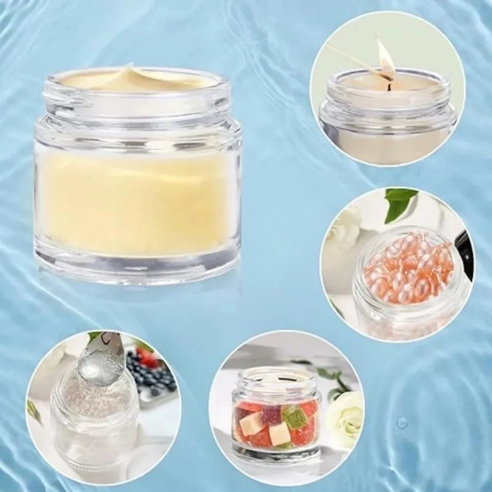 10 Stück 5/10/15/20/30/50/60/100g Leere Gläser Runde Glasbehälter mit Schwarzen und Weißen Deckeln Kosmetikbehälter Geeignet für Proben, Creme, Puder – Detail 4