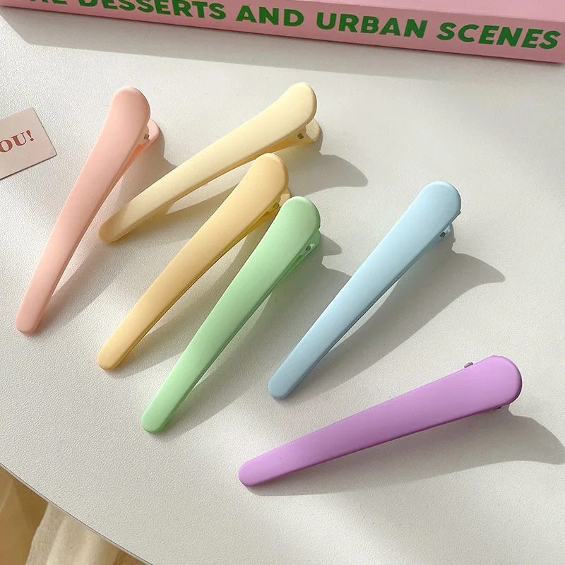 6 Colors Frosted Duck Mouth Clip Macaron Color Wash Face Makeup Side Clip Cute Large Hair Clip Simple Not Hurt Hair