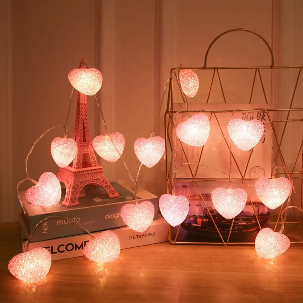 

Red Heart String Lights 10LED Battery Powered Fairy Lights Waterproof Lamp Beads Valentine's Day String Light