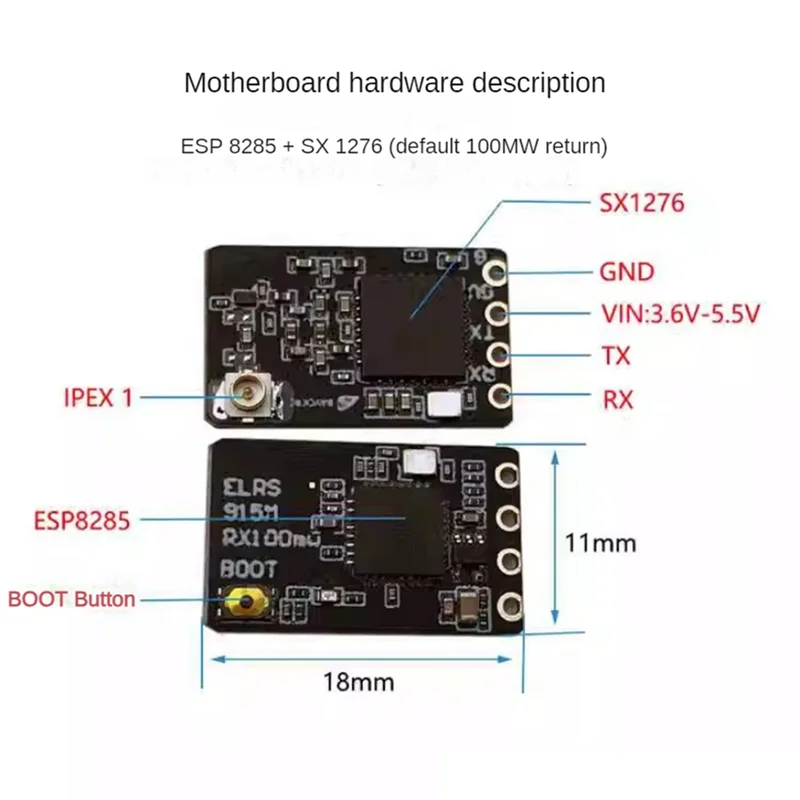 Odbiornik Leading-ELRS 915Mhz NANO V3.0 Expresslrs z anteną typu T, obsługą aktualizacji Wifi i mocą 100MW do dronów RC FPV