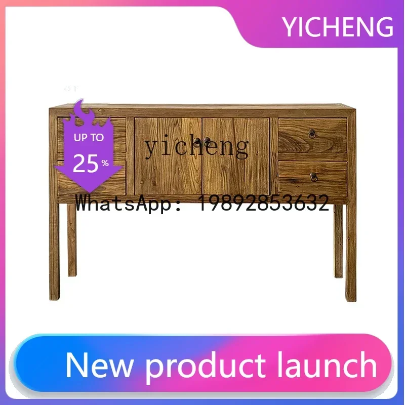 W7-  entrance cabinet New Chinese-style solid wood  Several cases Weathered furniture against the wall High foyer Entrance table