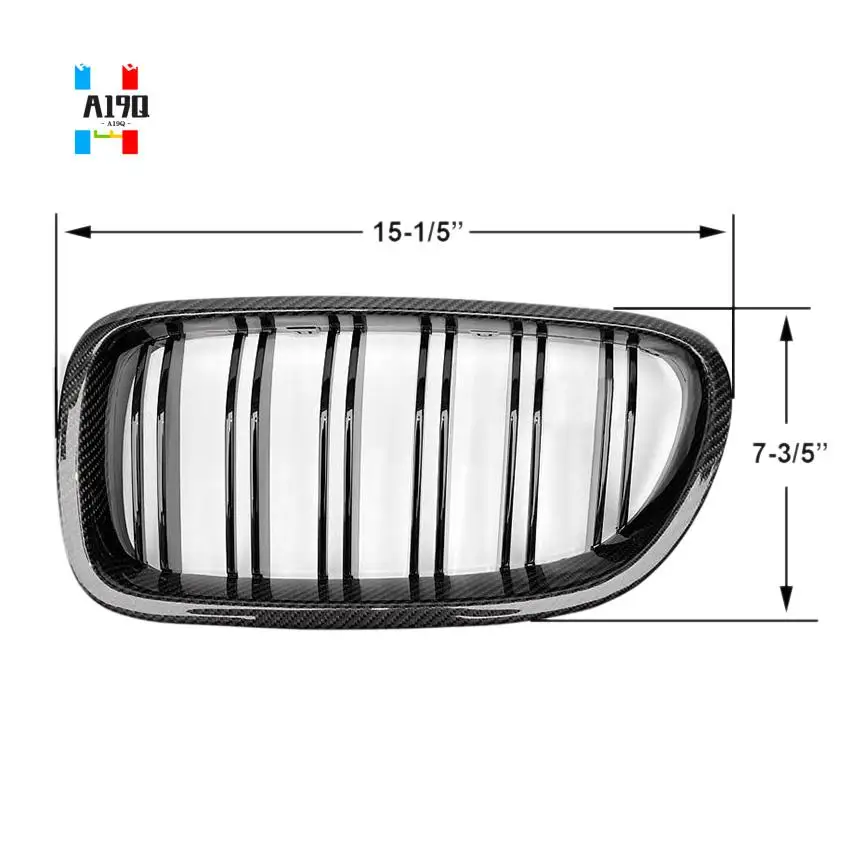 

A19Q-автомобильная глянцевая двойная решетка из углеродного волокна, передняя решетка для почек, решетка для BMW 5 серии F10 F11 M5 2010-2016