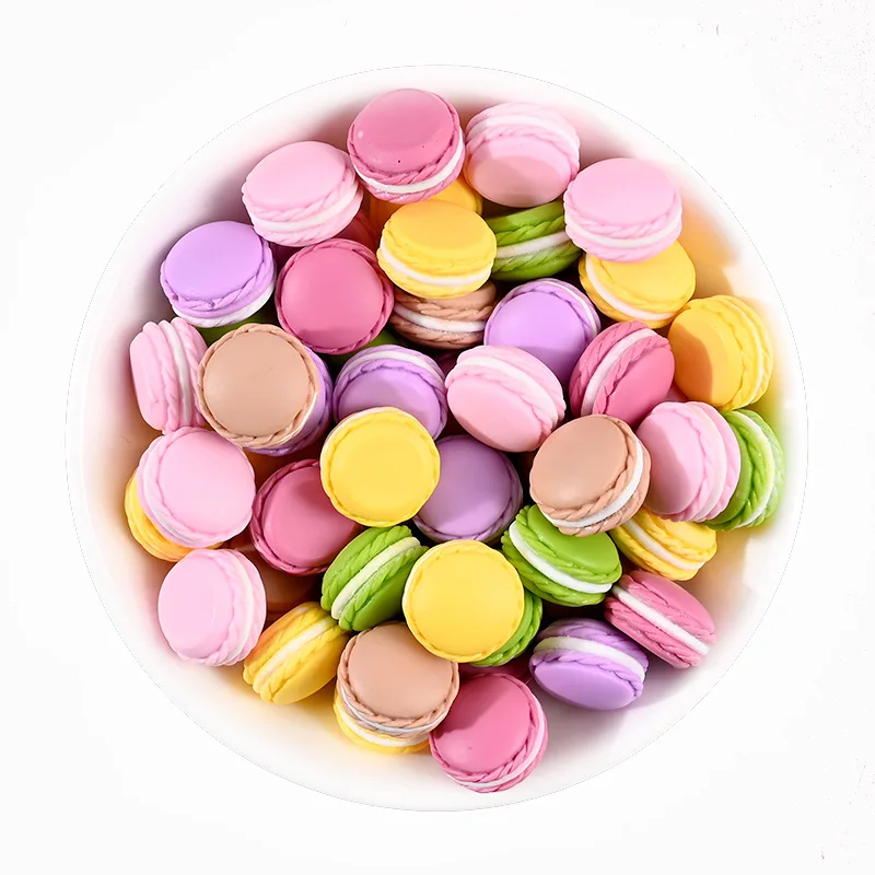 10pcs Diy Macaroon Resin Cake Fake Food Series Flatback Cabochon Kawaii Planar Miniatures Scrapbooking Tools Accessories Crafts