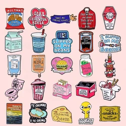 Custom Humorous Remarks Enamel Pin Slipped On My Beans Pink Garbage Can Quote Brooch Lapel Badge Backpack Jewelry Gift Wholesale