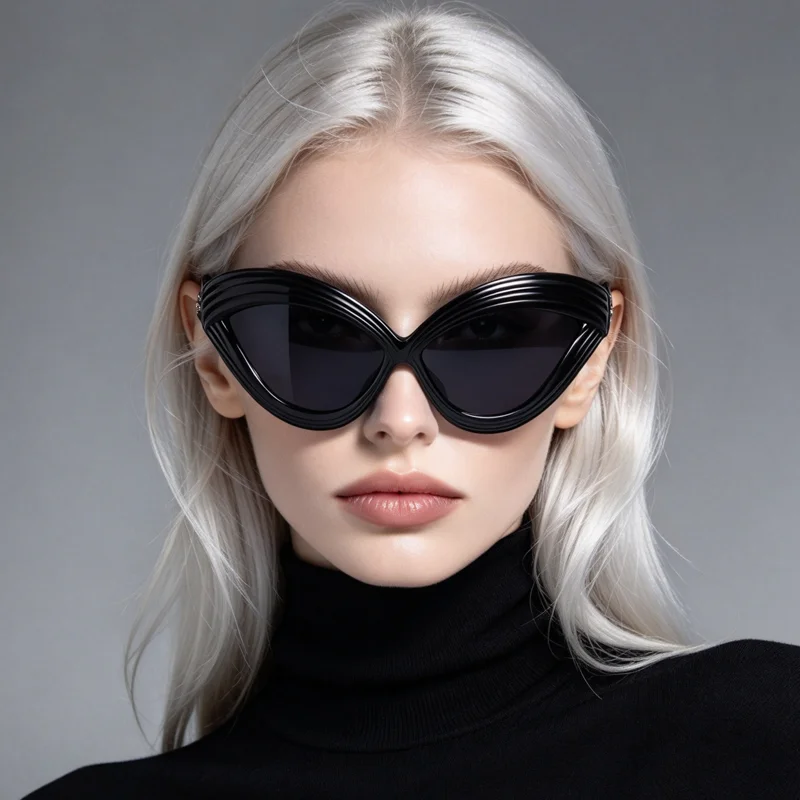 New Oversized Y2K Punk Sunglasses Women 2026 Fashion Design Personalized Sun Glasses Surround Wrap Men Goggle Party Gathering