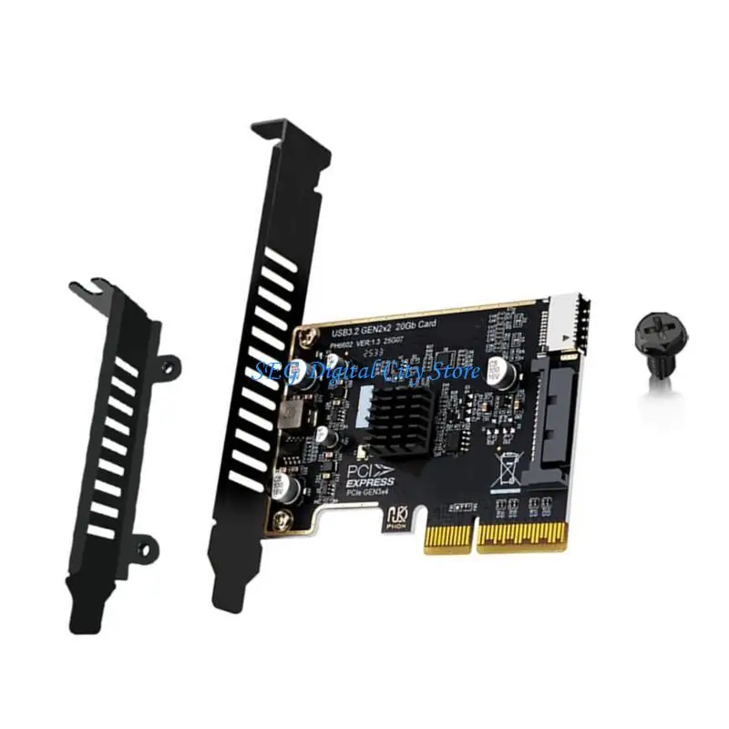 U75B PCIe 4X To USB 3.2 Gen 2 Front Panel Converter 20Gbps Fast Speed Adapter 4 Layer Circuit Board Durability