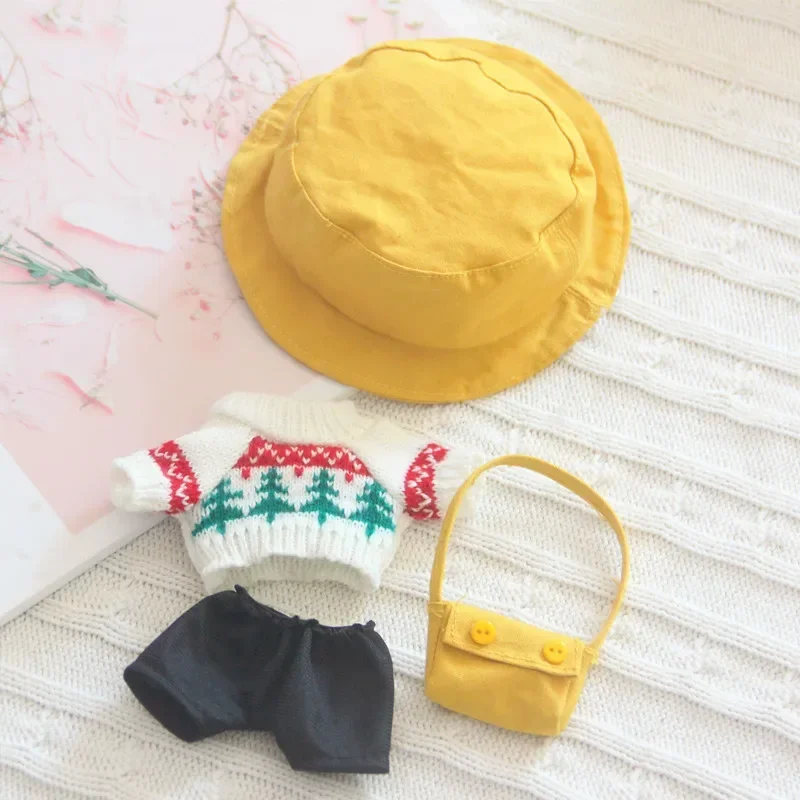 Doll Clothes Pants bag yellow Fisherman hat Sweater for 20cm Idol Dolls Plush Doll's Clothing Toys Korea Kpop EXO Dolls