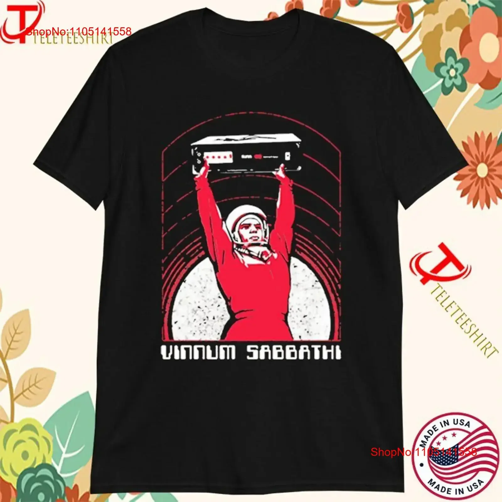 Vinnum Sabbathi Amp Cosmonaut T shirts vintage Washed Stretched streetwear Slightly Versatile fashion graphic