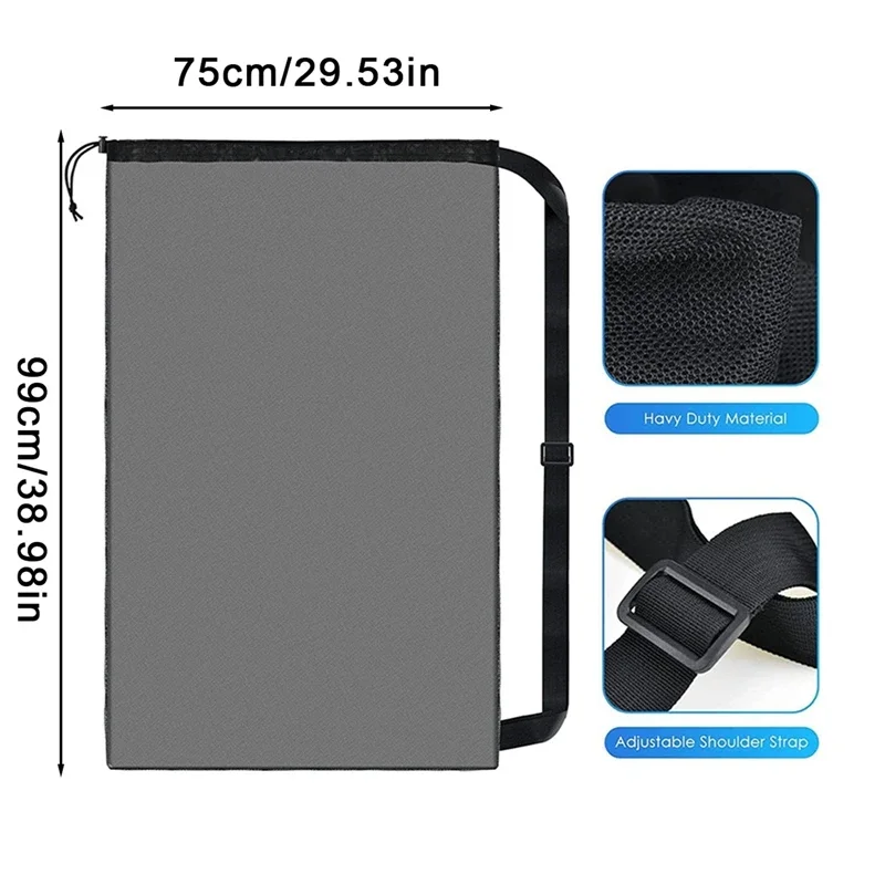 1PC 72 * 100CM Large Capacity Drawstring Drawstring Sports Bag Basketball Storage Mesh Volleyball Mesh Football Bags Accessories