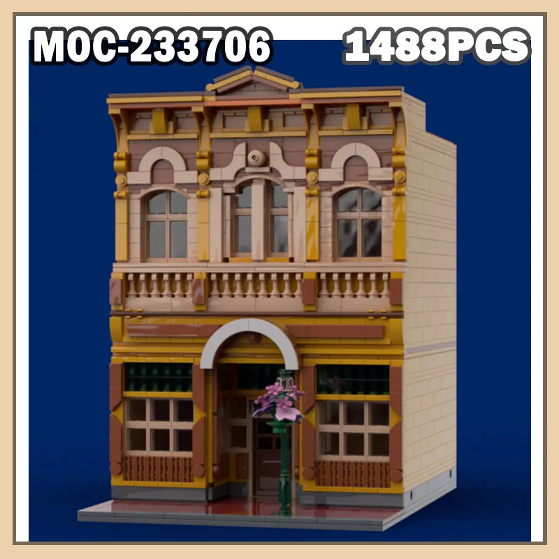 

Конструктор MOC-233706 «Улица Главная» (часы), мелкие детали, модель для сборки, архитектурная серия «Городская улица», 1488 деталей