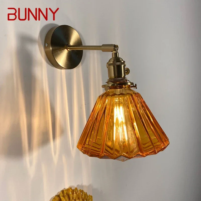 

BUNNY Nordic Brass Wall Lamp Indoor Living Room Bedroom Bedside Lamp Modern Hotel Corridor Hallway Wall Lamp