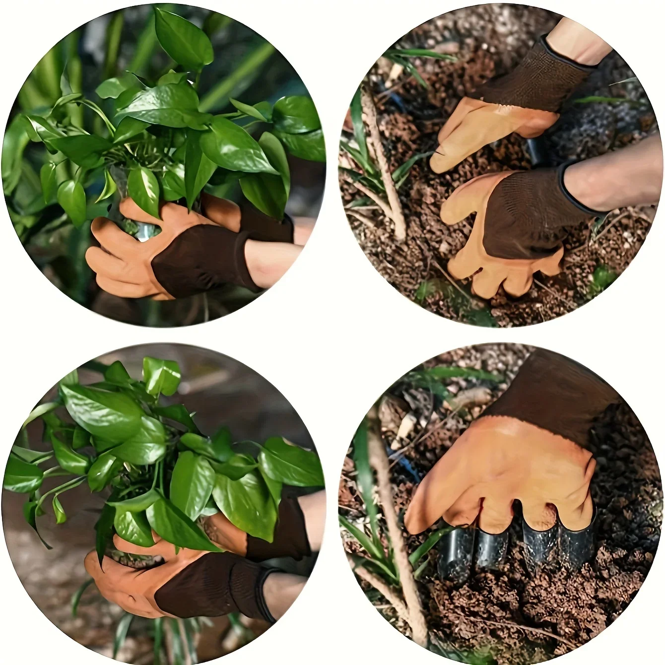 1 pair -garden digging gloves with claws - digging, planting, weeding, sowing, effortlessly protecting fingers and nails