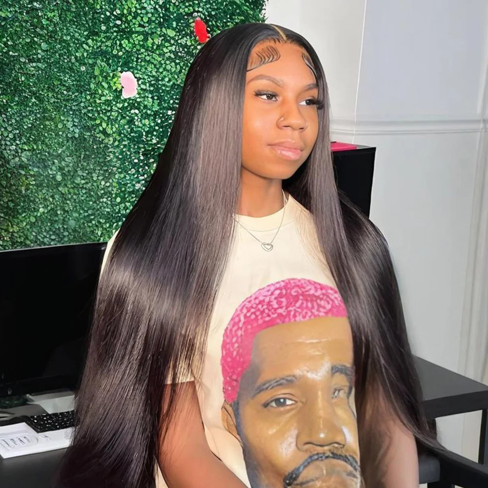 

13x4 Bone Straight Human Hair Wig Brazilian 40 Inch 13x6 Hd Transparent Lace Frontal Human Hair Wigs For Black Women Pre Plucked