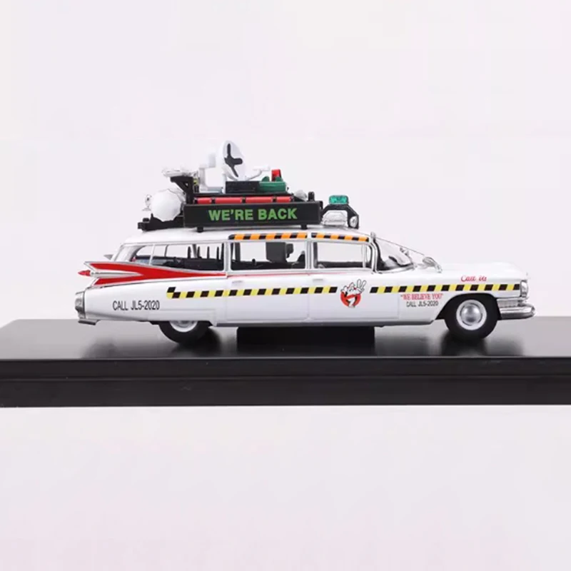 Ys 1:64 escala cadi ECTO-1 liga simulação modelo de carro coleção estática decorado presentes do feriado brinquedos lembrança presente