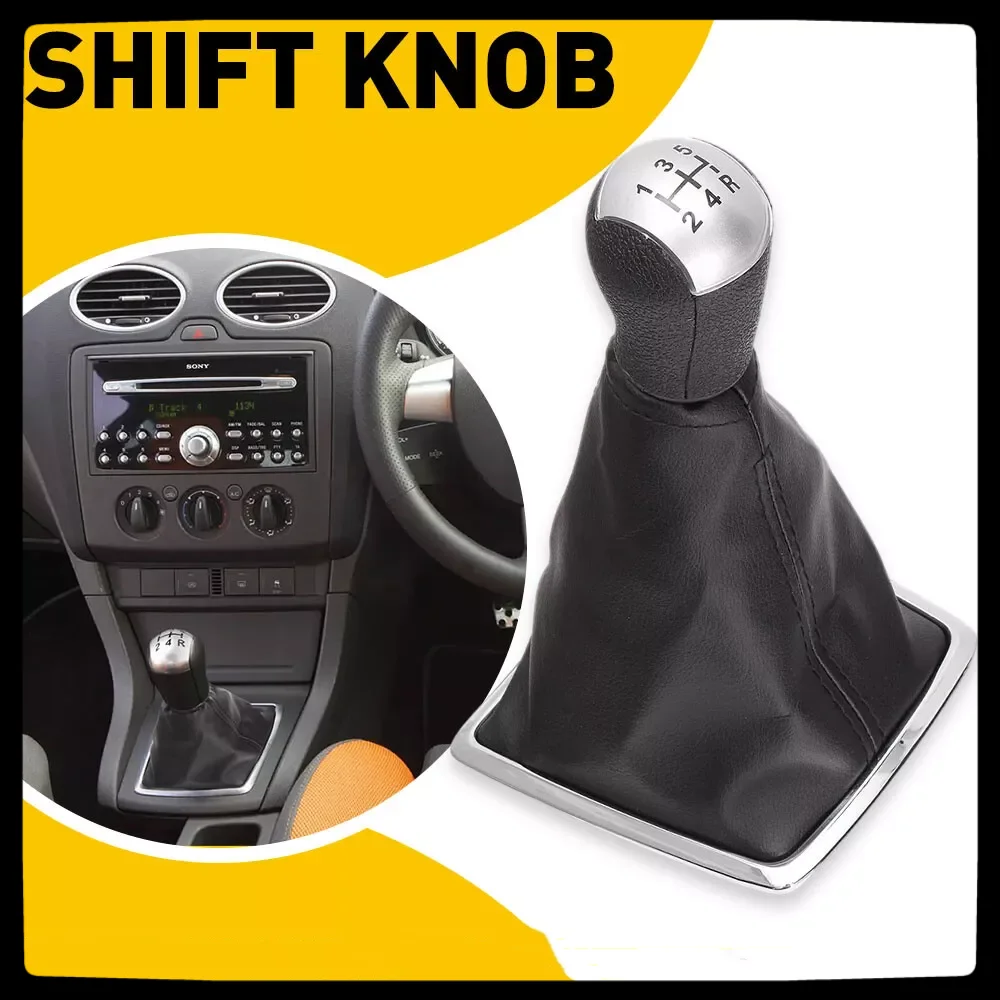 

Car 5 Speed Gear Stick Shift Knob Lever Gaiter Boot Cover For Ford Focus MK2 2005-08 (Pre-Facelift)Car Interior Replacement Part