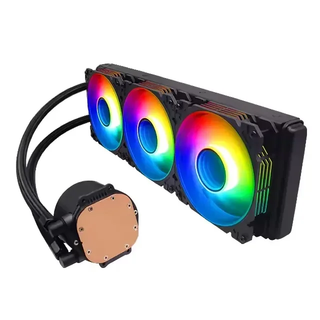 Custodia da gioco all'ingrosso da 360 mm Aio Liquid Computer Cooler Argb Ventola per PC con illuminazione Testa d'acqua per CPU da giocatore