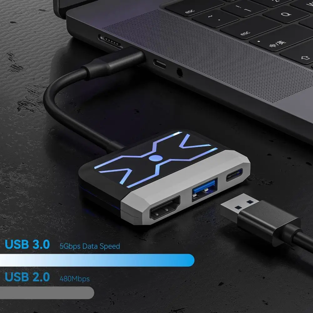 

Многофункциональная док-станция Type-C USB3.0 PD100W Концентратор 3-в-1 Высокоскоростная передача данных для ноутбуков MacBook Windows