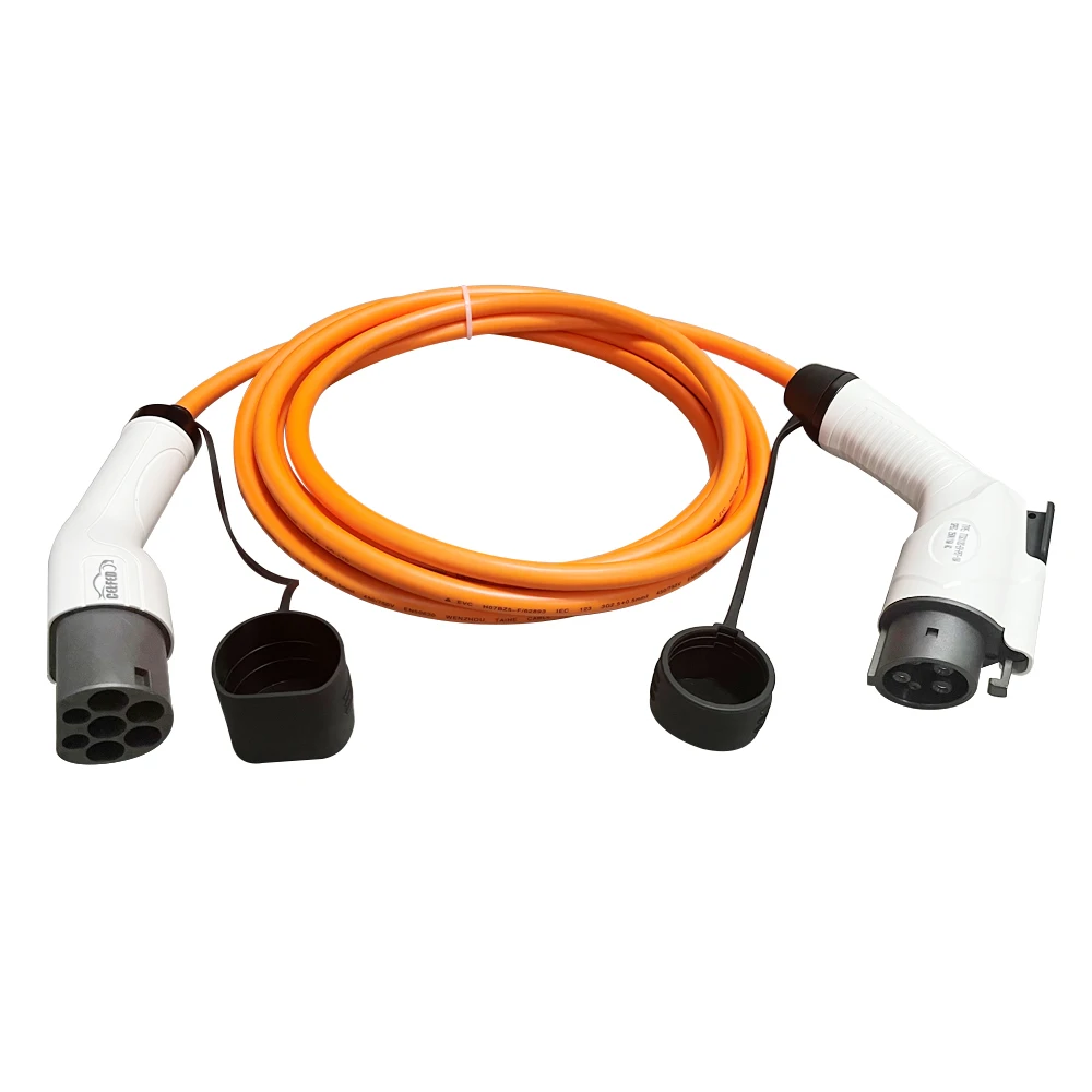 Modus 3 Type 2 Type 1 Ev Oplader Level2 16a Draagbaar Elektrisch Oplaadvoertuig 5M TPU-Kabel