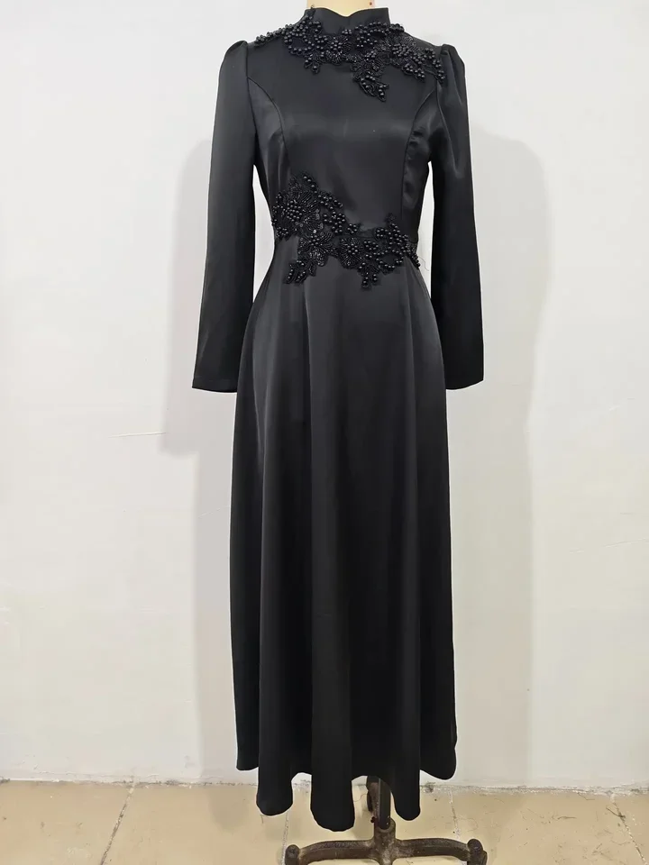 Women Party Dresses Abaya Appliques Ramadan Eid Muslim Morocco Kaftan Dubai Islam Arab Long Robe Jalabiya Vestidos Abayas 2025